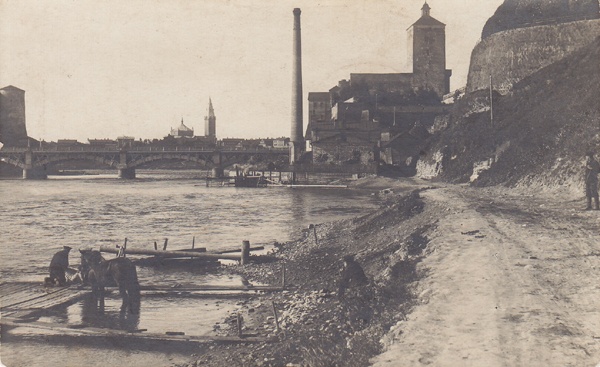 Narva. View of the hip bridge and fortress