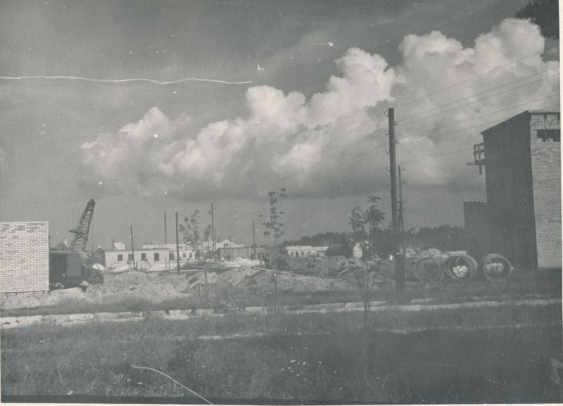 Photo. Car Base No. Construction of 6 buildings in Lihula mnt. Near Haapsalu. August. 1961. Photographer. R. Kalk.