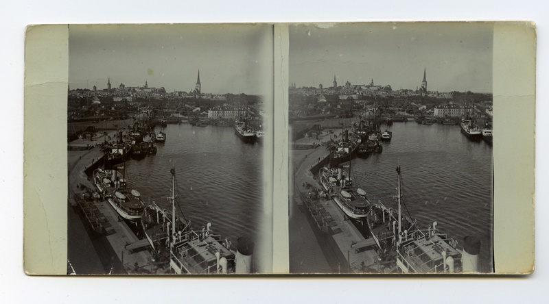 Stereofoto with views of the port of Tallinn. Viktoria and Baikovi.