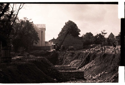 Construction of a swimming pool on New Street  similar photo