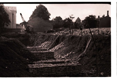 Construction of a swimming pool on New Street  similar photo