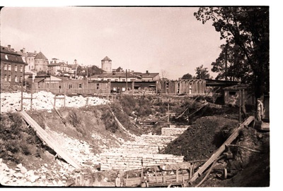 Construction of a swimming pool on New Street  similar photo