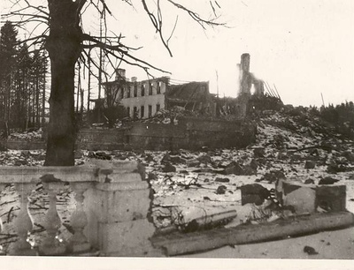 Oru Castle blown up by the Germans  duplicate photo