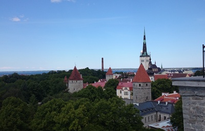 Tallinn. Vaade linnale Patkuli trepilt sadama suunas rephoto
