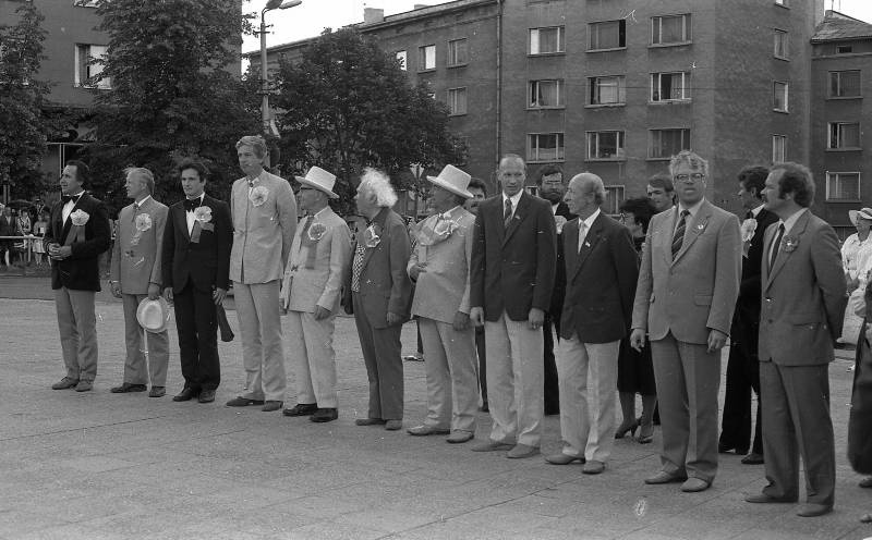 Negative. The III boy choir song festival in Tartu in 1986. A. Nilson's whole. Drivers at the ceremony at the shape of Lenin.