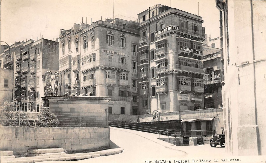 Malta - A typical building in Valletta