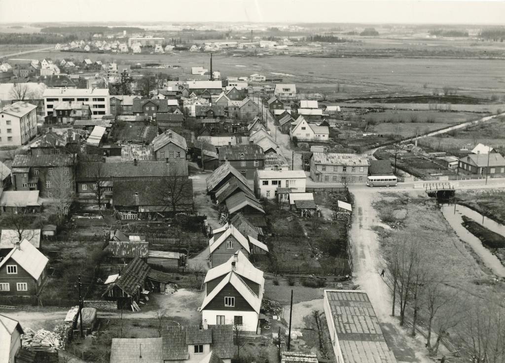 Photo. View from the end of the garden of the boiler house built in the southwest direction of Võru city.