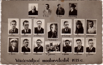 Eesti mootorratturite portreed postkaardil  similar photo