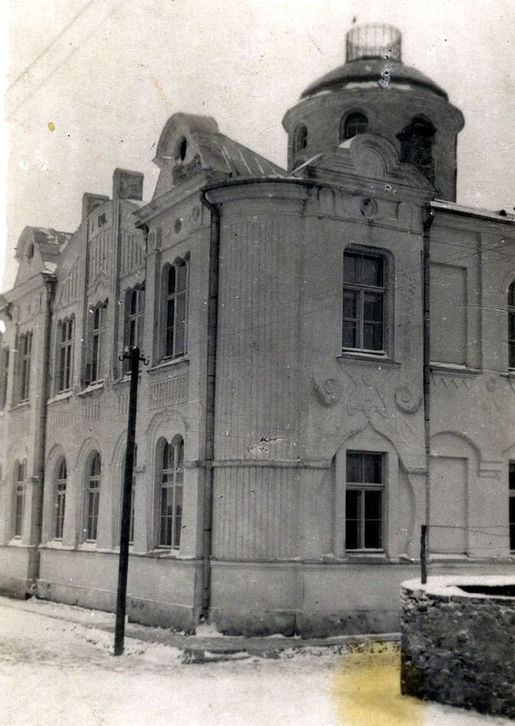 Secondary school building (Kuressaare Old Town School) , view by the city centre in winter