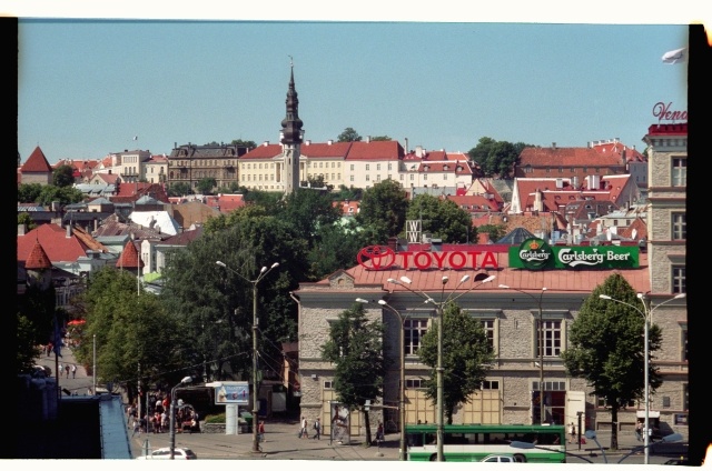 View from the street of Viru Keskus to the Old Town of Tallinn