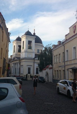 Tallinn, Vene tänav Püha Nikolai kirikuga. rephoto