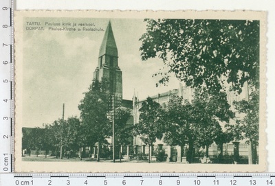 Tartu, Paulus Church and Real School  duplicate photo