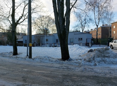 Elamu Maasika-Vaarika asumis, vaade piki tänavat. Arhitekt Elmar Lohk rephoto