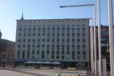 Tallinn, EEKS maja ehitamine, vaade Vabaduse väljaku poolt. rephoto