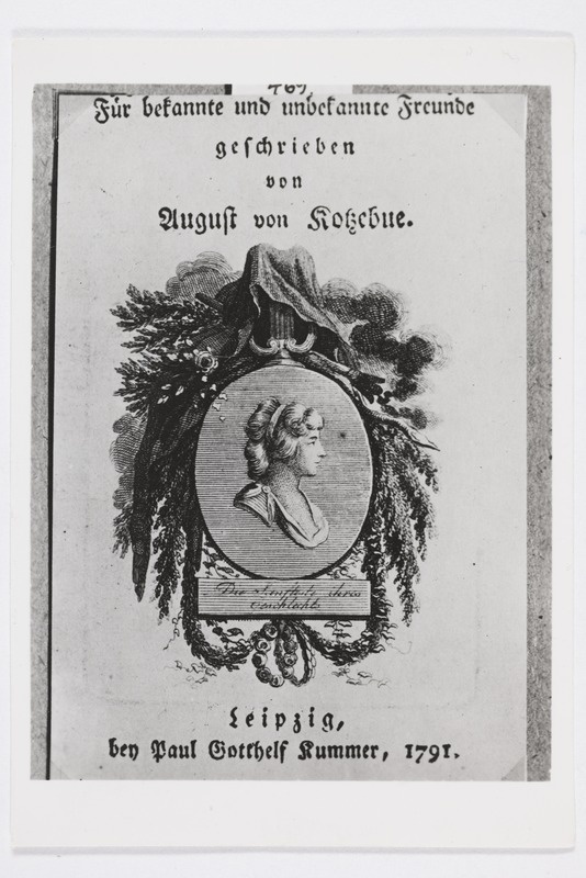 Kotzebue, Friedr. Jul. v. sünd. v. Essen. - luuletaja, A. v. K. 1. abikaasa, 1763 - 1790 (miniatuur)