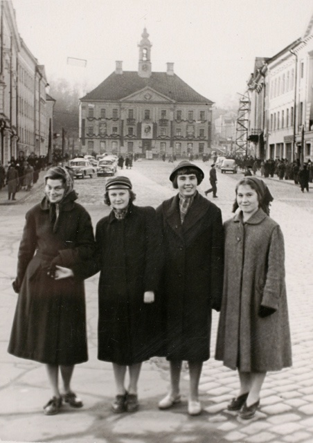 Female students at Raekoja Square