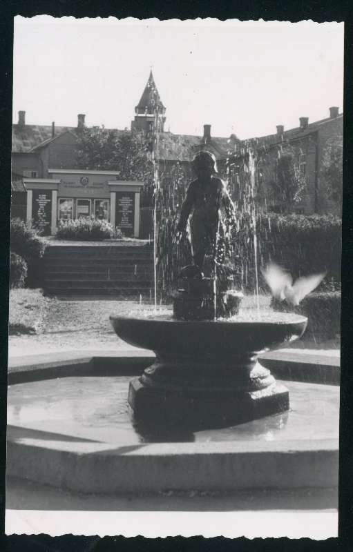 Postcard, Viljandi, central square, blower, steam bowl