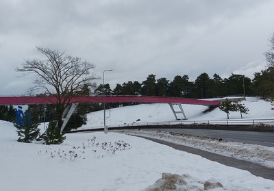 Construction of the road for pedestrians on the Mustamäe hill. rephoto