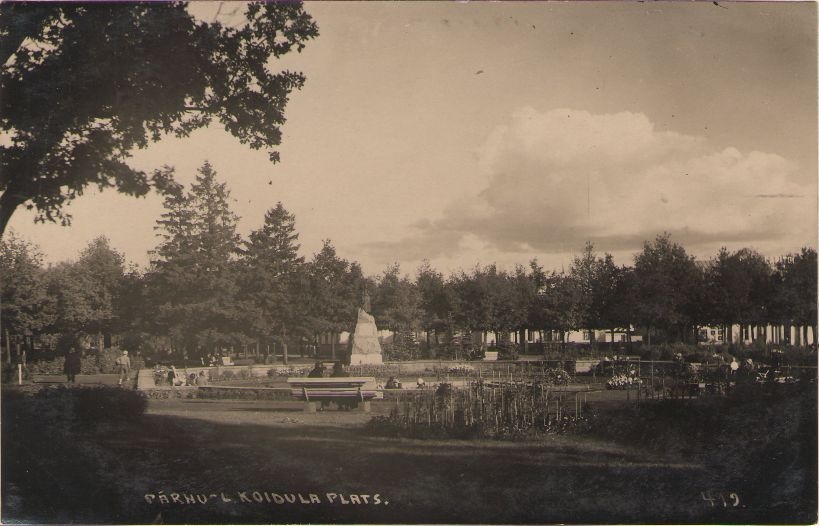 Postcard. L. Koidula plate in Pärnu.