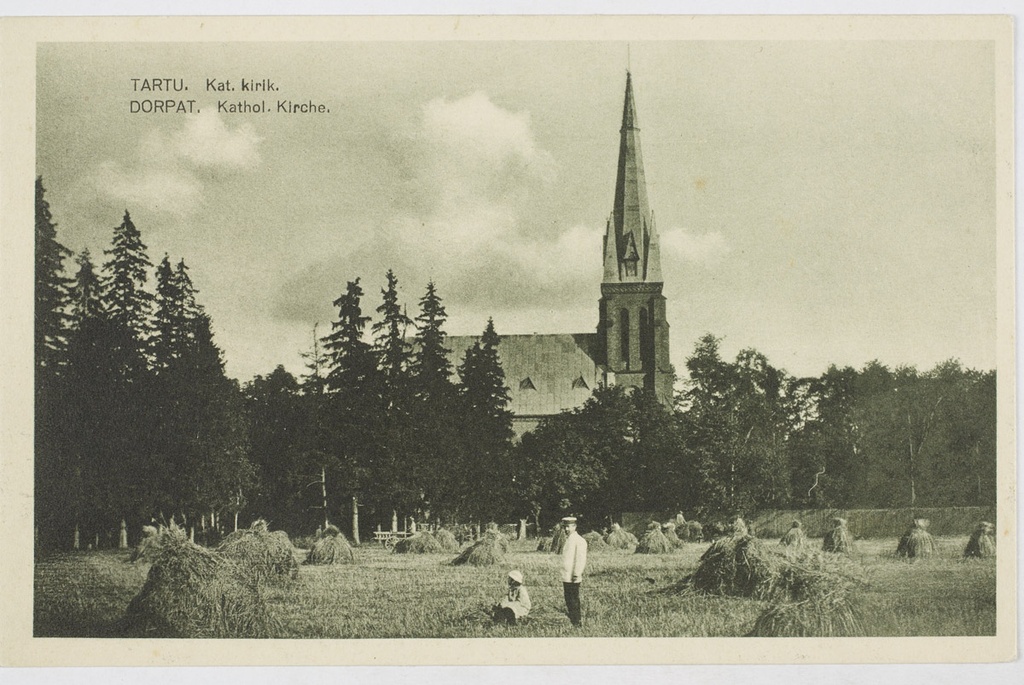 Tartu. Catholic Church. Postcard.