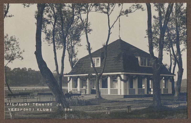 Photo, Viljandi, tennis and water sports club, decorated house, opening in 1924?