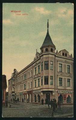 Postcard, Viljandi, Ed. Pohl House Lossi- at the corner of Tartu  duplicate photo