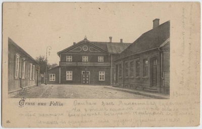 Postcard, Post and Eha crossroads, German craftsmen's company house  duplicate photo