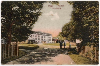 Fotopostkaart. Kärdla Kalevivabrik. Vaade värava poolt esiküljele  duplicate photo