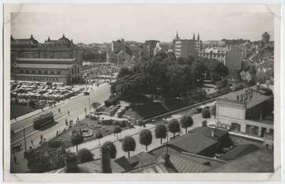 View from Vana-Viru tn Pritsimaja tower Towards a new market.  similar photo