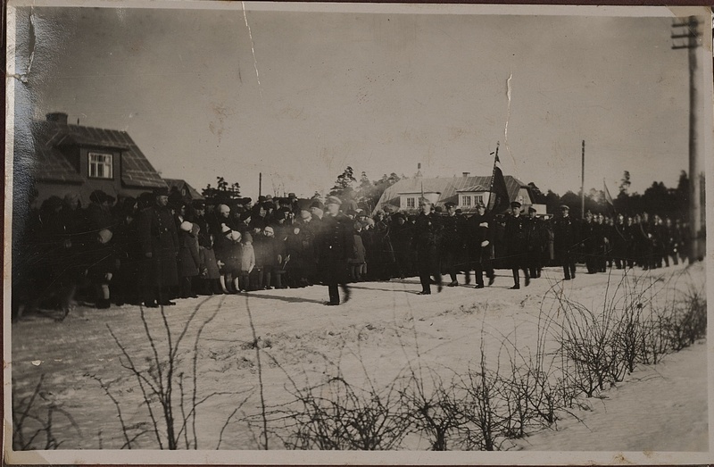 Firefighters marching.