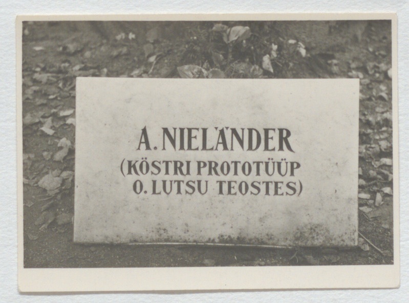 A. Nieländeri (köstri prototüüp O. Lutsu teostes) hauatahvel