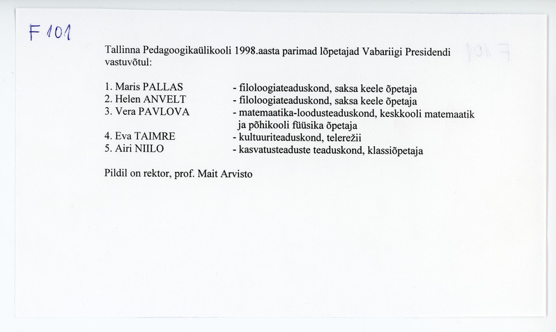 Tallinna Pedagoogikaülikooli edukaimad lõpetajad presidendi vastuvõtul