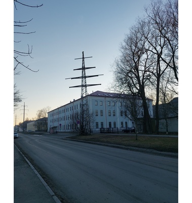 View from the corner of the Industrial Street to Erika Street. Pictured in the evening. rephoto