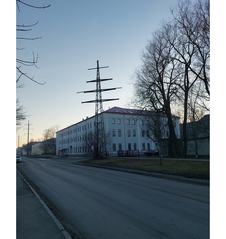 View from the corner of the Industrial Street to Erika Street. Pictured in the evening. rephoto