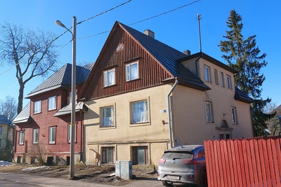 Tallinna üürnikkude seltsi Üürnik kahepereelamu Õle tänaval, vaade hoonele. Arhitekt Karl Tarvas rephoto