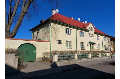 EÜ Oma Kolle asum Pelgulinnas, vaade. Arhitektid Johannes Pikkov, Herbert Johanson, Eugen Habermann rephoto