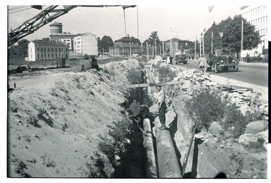 Tallinn, gas pipeline station on Pärnu highway, view to Tõnismäe.