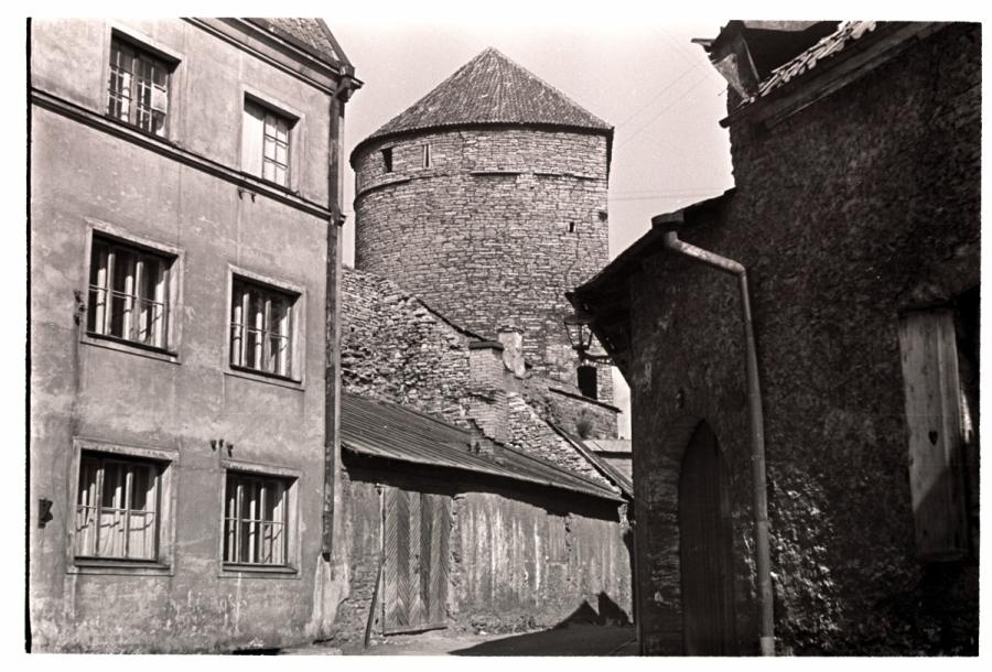 Tallinn, Aida Street, behind the city wall tower.