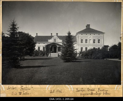 Facade of Viljandi manor (Schloss Fellin) (c1910)  duplicate photo