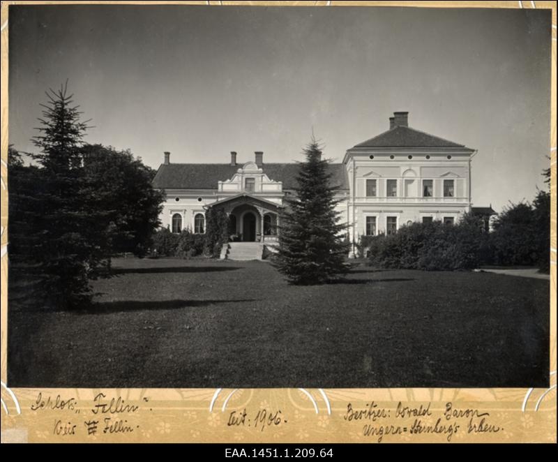 Facade of Viljandi manor (Schloss Fellin) (c1910)