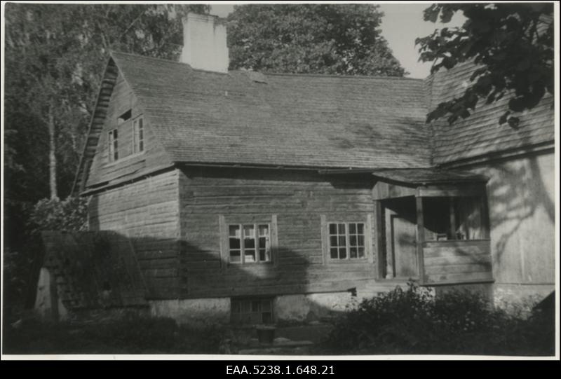 Vana Hollandi stiilis akendega juurdeehitus Põlli mõisahoone N otsas, koopia fotost