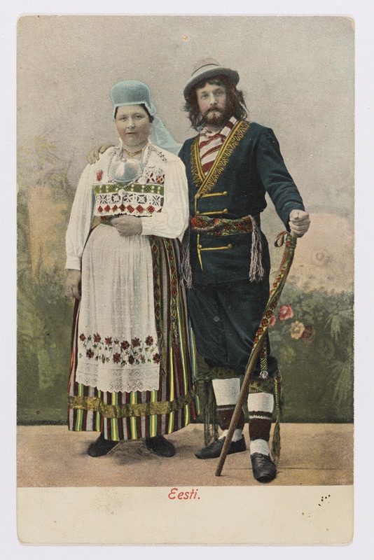 Eesti rahvarõivais mees ja naine
