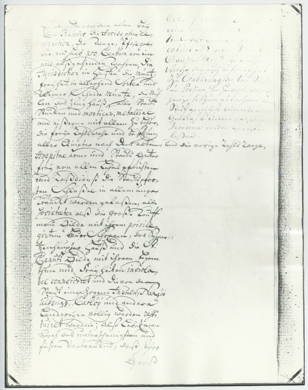 Fotokoopia - lehekülg saksakeelsest Tallinna kapitulatsiooniaktist, 29.09.1710.