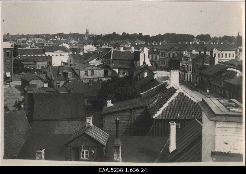 Vaade Tartu linnale Jakori hotelli aknast 1910, koopia fotost