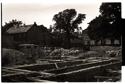 Building the foundation of the hotel  similar photo