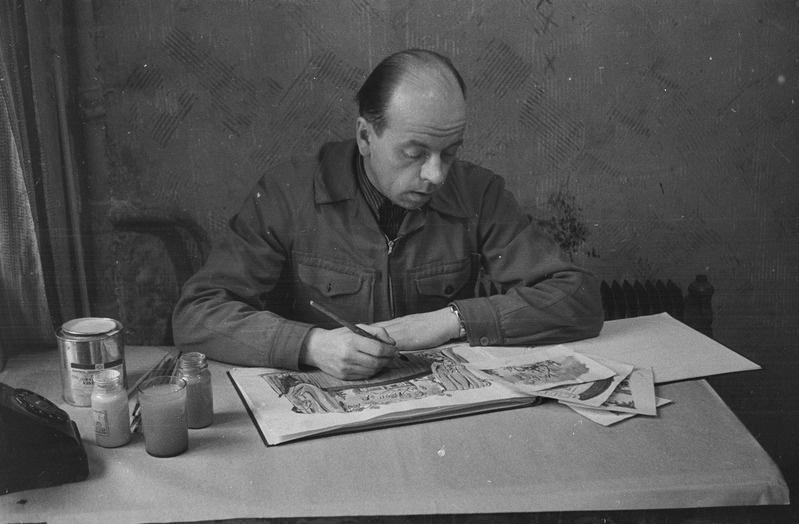 portree: Raivo Laidre, 1954, tööjuures