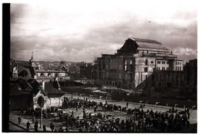 Market in front of "Estonia" restored  similar photo