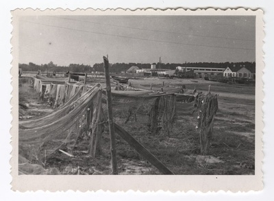 Drying nets at Kihnu fishing port  duplicate photo