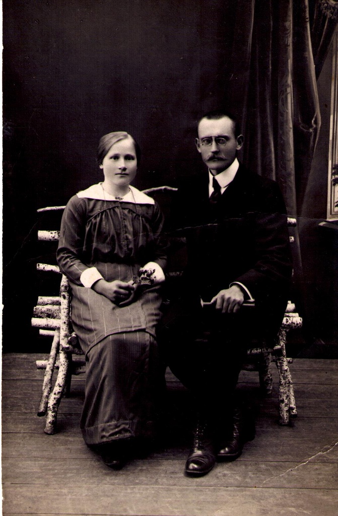 Fotopostkaart. Emeline ja Hermann Prodel