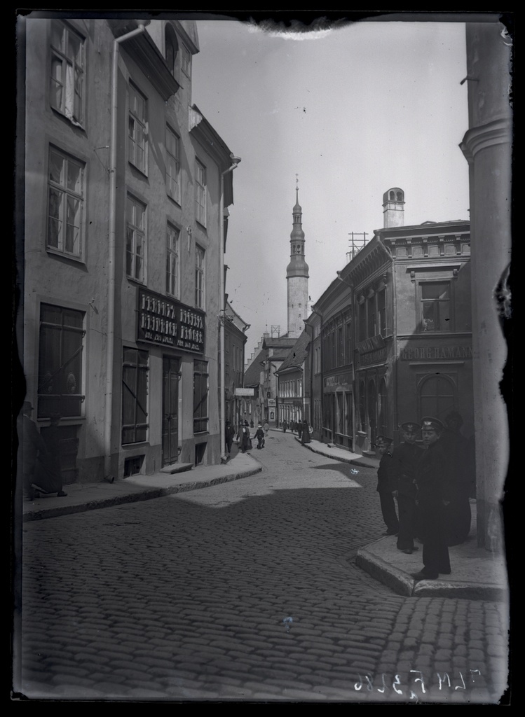 Tallinn, Pikk Street, view from the end of the Rataskaev Street.